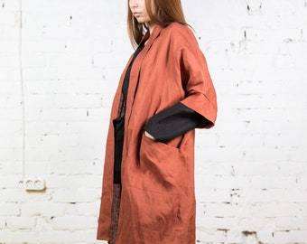 Linen kimono cardigan ODETTE / Linen coat