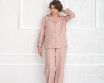 Leinen Pyjama / Leinen Nachtwäsche / Frauen Pyjama Set