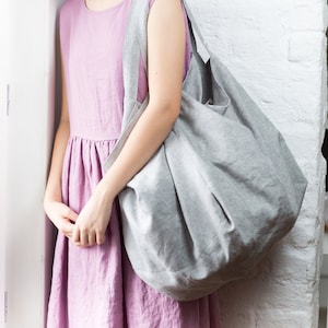 Linen Tote Bag Sac Cabas Tote Bag Canvas Boho Bag Shoulder - Etsy