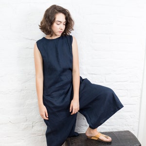 Linen Jumpsuit JANE, Wide Leg Jumpsuit, Linen Romper, Linen Pants