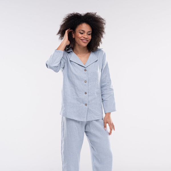 Pajama set, linen pajamas, pajama set women, linen sleepwear, linen pajamas set, linen homewear, maxi pajama,pajama pants,linen pants