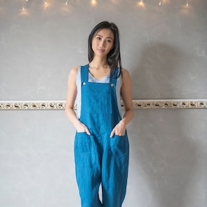 Linen Jumpsuit Dungaree, Linen Harem Jumpsuit, Linen Overalls Women, Plus Size Jumpsuit Women JUNE, Linen Clothes