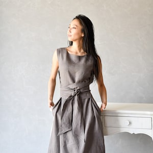 Linen Multiway Dress, Linen Convertible Dress, Linen Shift Dress, Linen Swing Dress DAPHNE, Linen Wrap Dress image 1