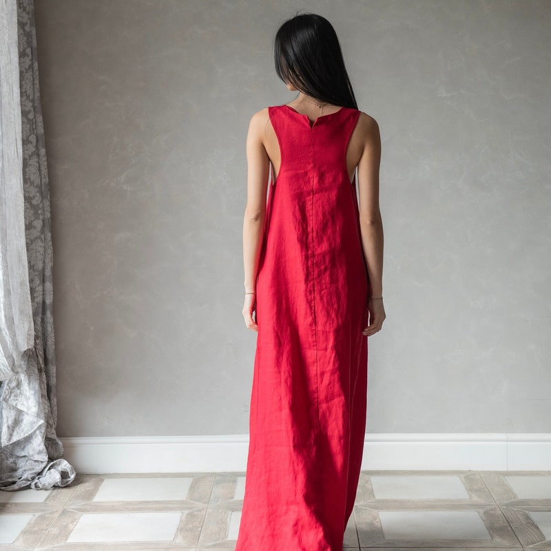 Red Linen Dress Etsy — free download