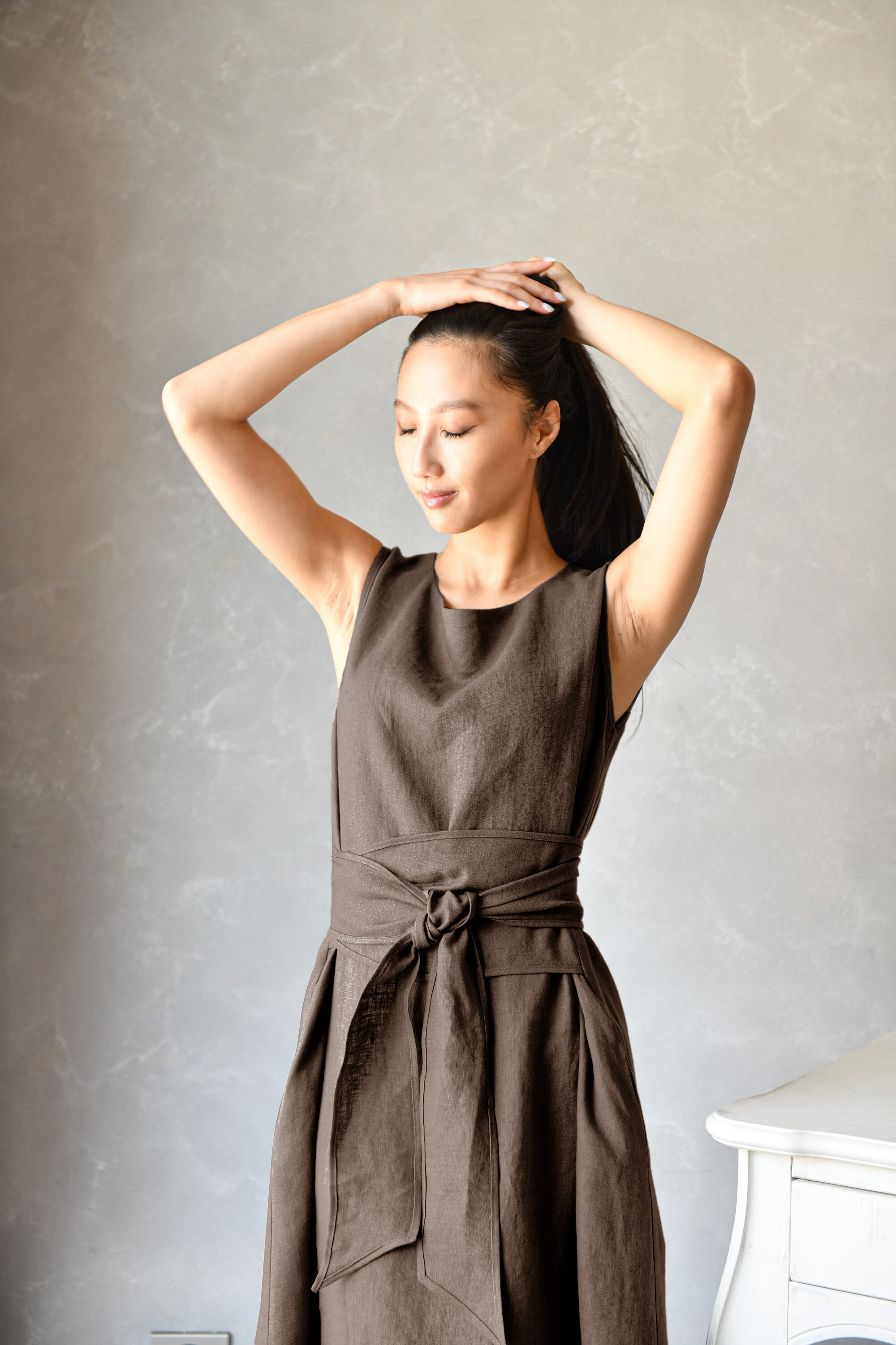 Linen Multiway Dress Linen Kimono Dress Linen Shirt Dress - Etsy