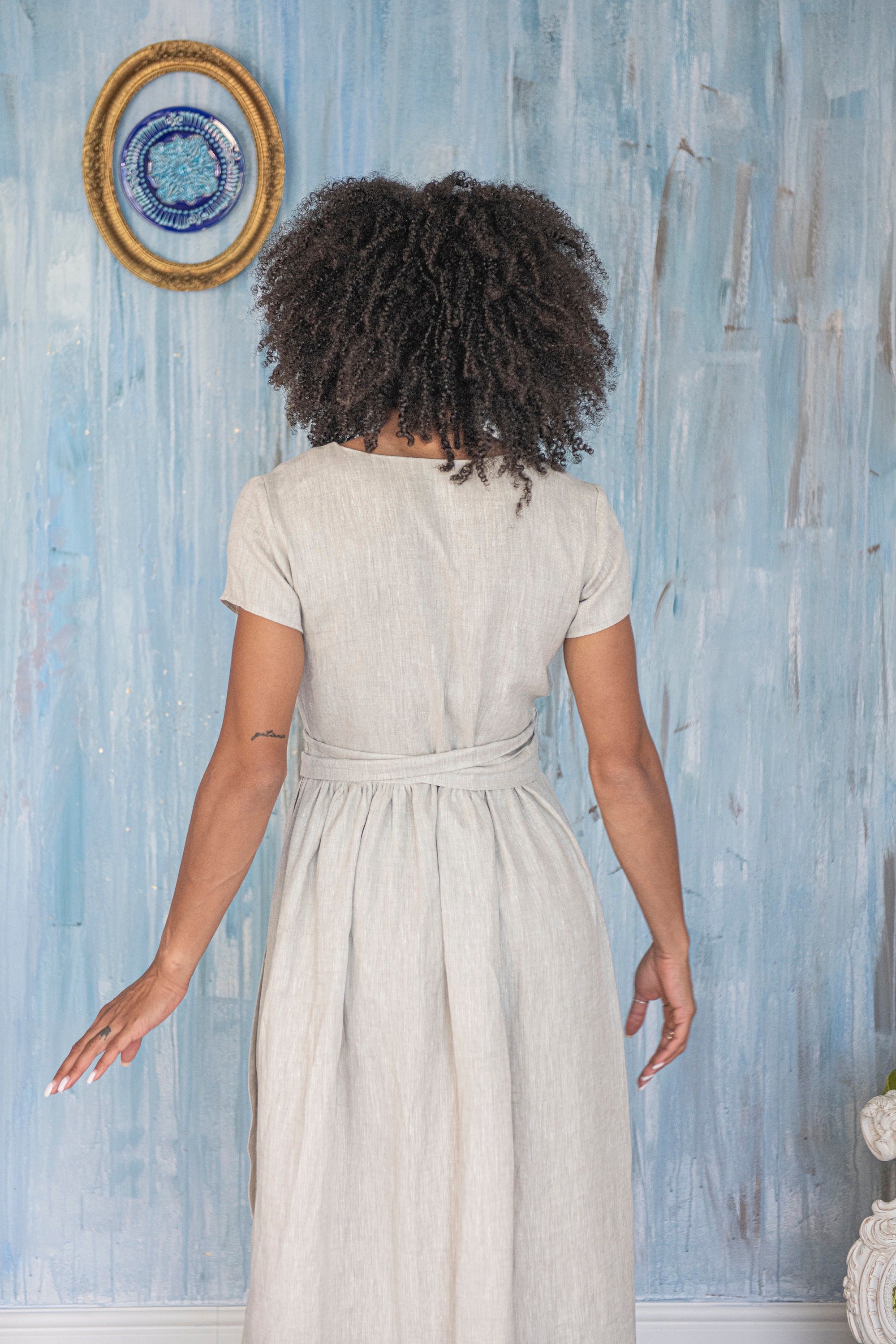 Natural Linen Wrap Dress Dara / Linen Summer Dress / Maxi Wrap Dress