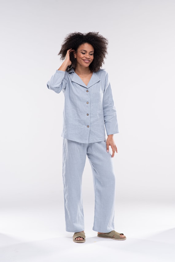 Pajama Set, Linen Pajamas, Pajama Set Women, Linen Sleepwear, Linen Pajamas  Set, Linen Homewear, Maxi Pajama,pajama Pants,linen Pants 