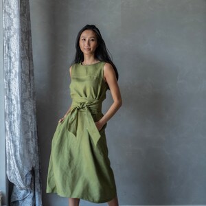Summer Linen Dress Double Sided 2in1
