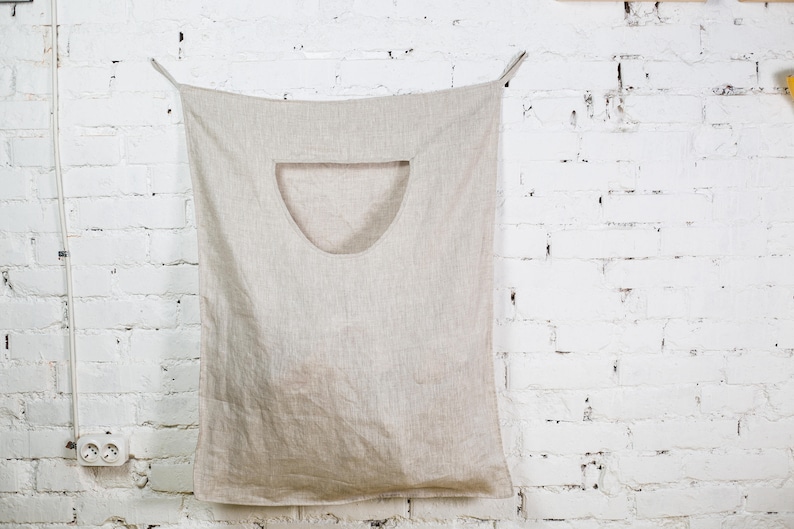 linen laundry bag large linen bag LH0009 natural linen storage basket hanging linen bag home linen bag linen laundry Large home bag
