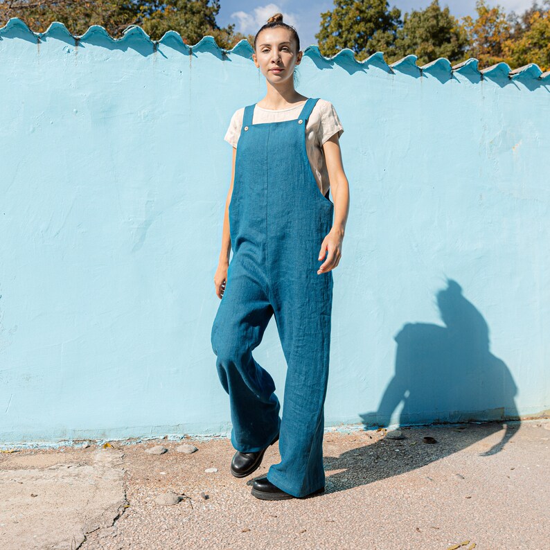 Harem Linen Jumpsuit KAIA Japanese Linen Jumpsuit Romper Linen Overalls
