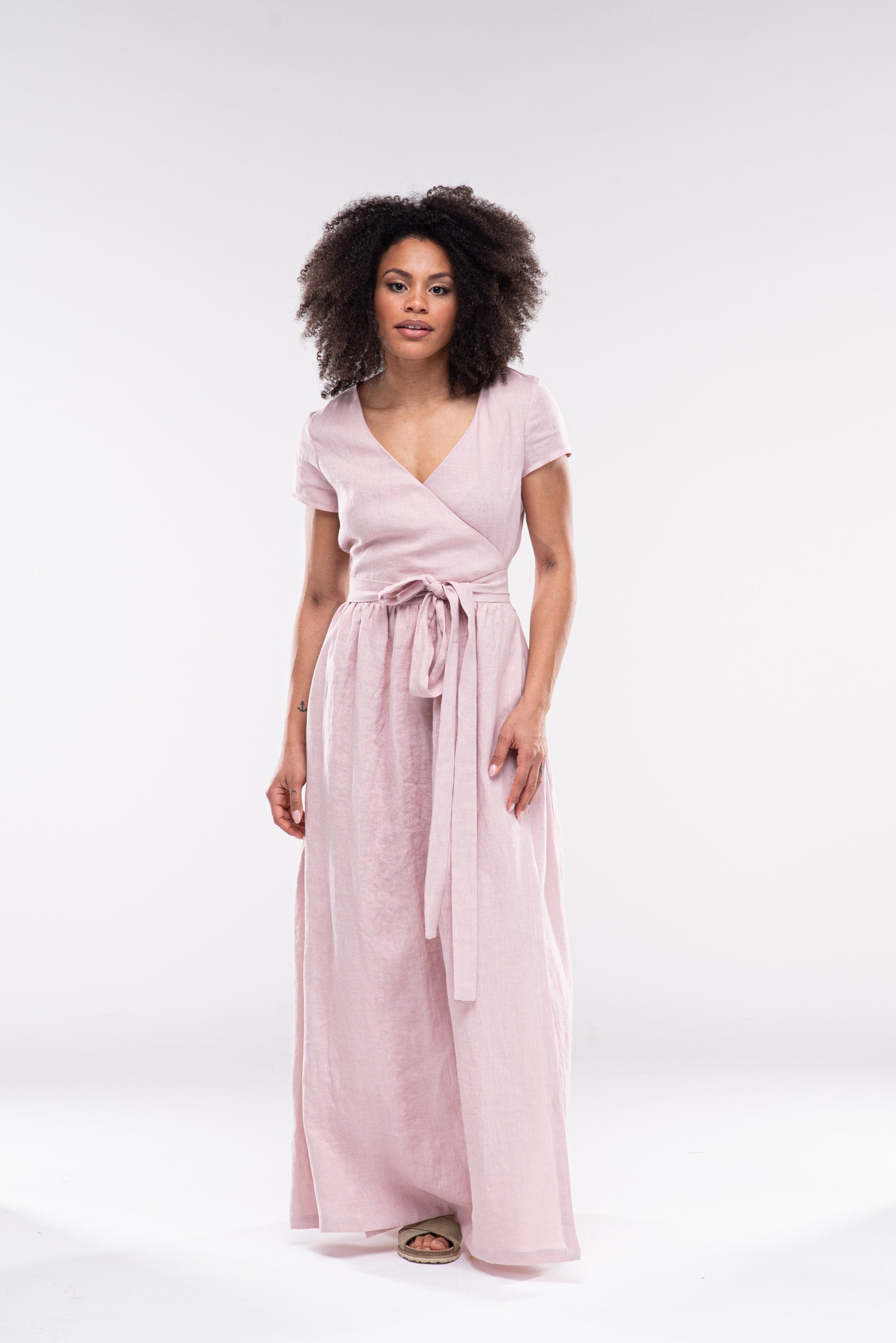 Long Linen Wrap Dress DARA / Summer ...