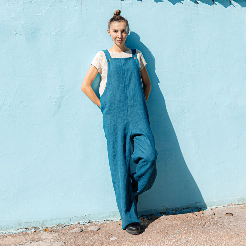 Harem Linen Jumpsuit KAIA Japanese Linen Jumpsuit Romper Linen Overalls