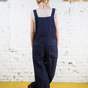 Linen jumpsuit KAIA, linen overall, summer jumpsuit, loose linen jumpsuit image 6