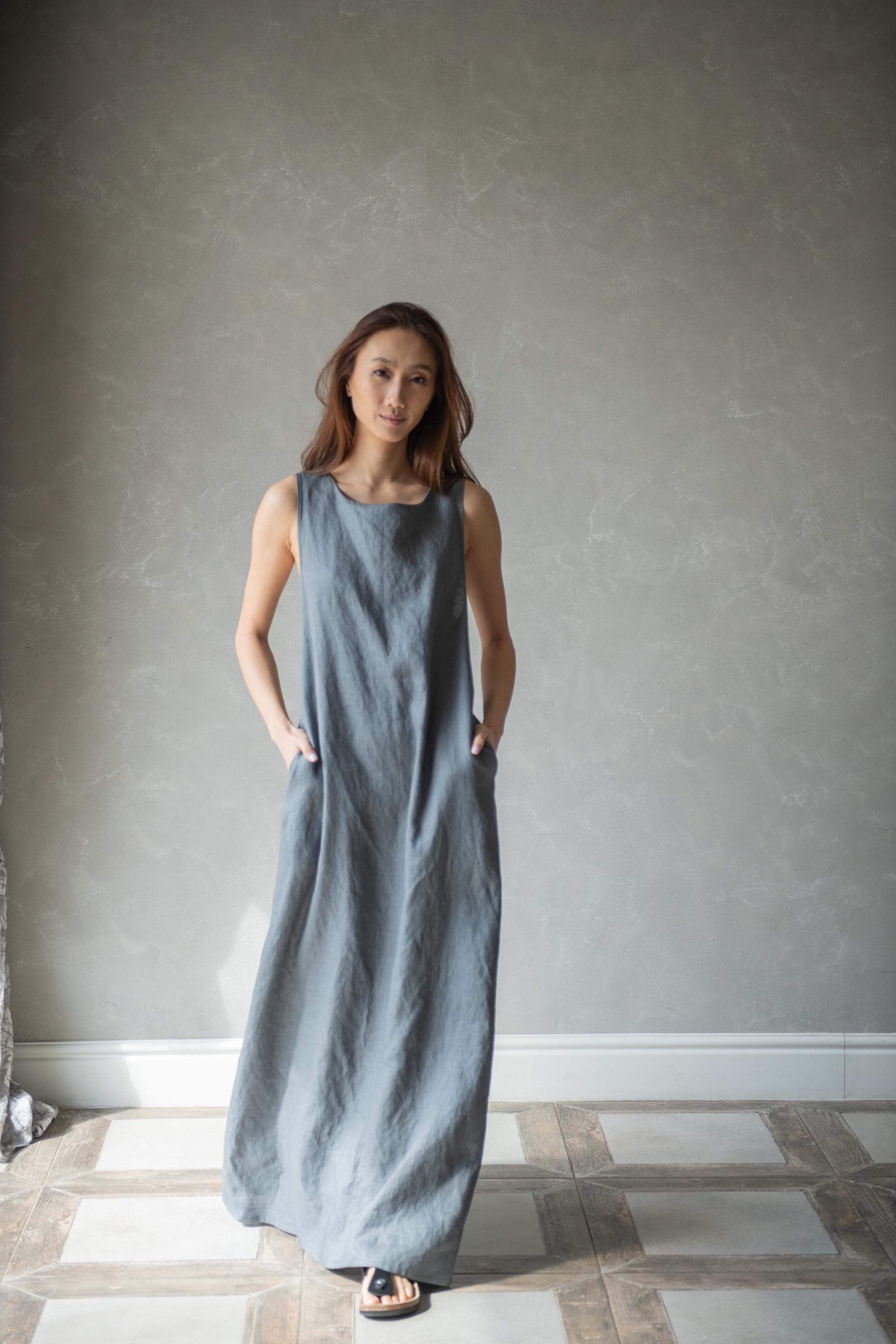 grey beach dress Beyond Yoga Ribbed High Neck Maxi Dress main image 1