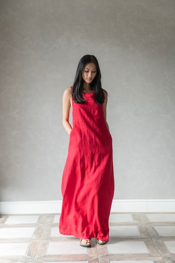knee length dresses for ladies Mixed Linen Dress – isobel & cleo