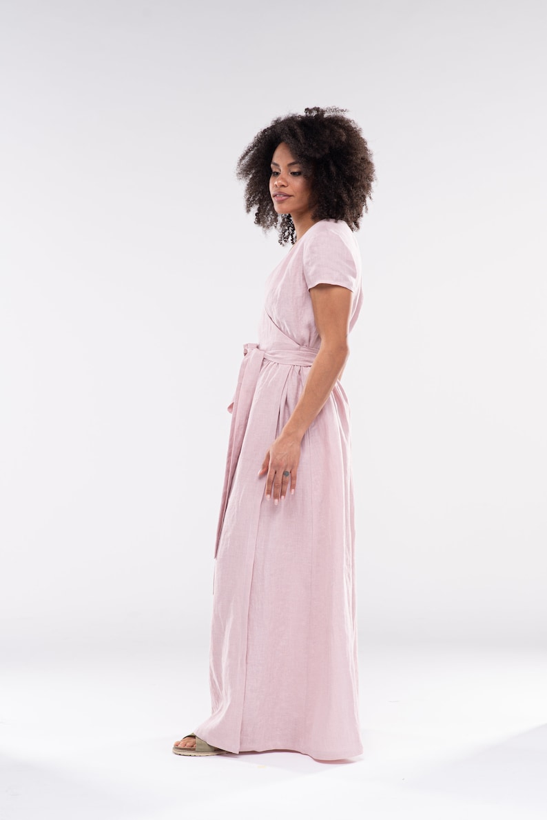 Long Linen Wrap Dress DARA Summer Dresses for Women Linen Maxi Dress