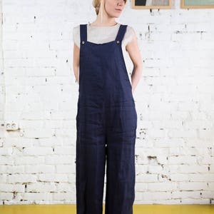 Linen jumpsuit KAIA, linen overall, summer jumpsuit, loose linen jumpsuit image 2