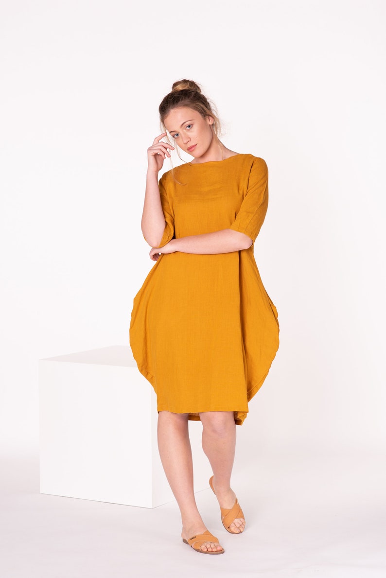 Linen dress ANNA / Plus size dress | Etsy