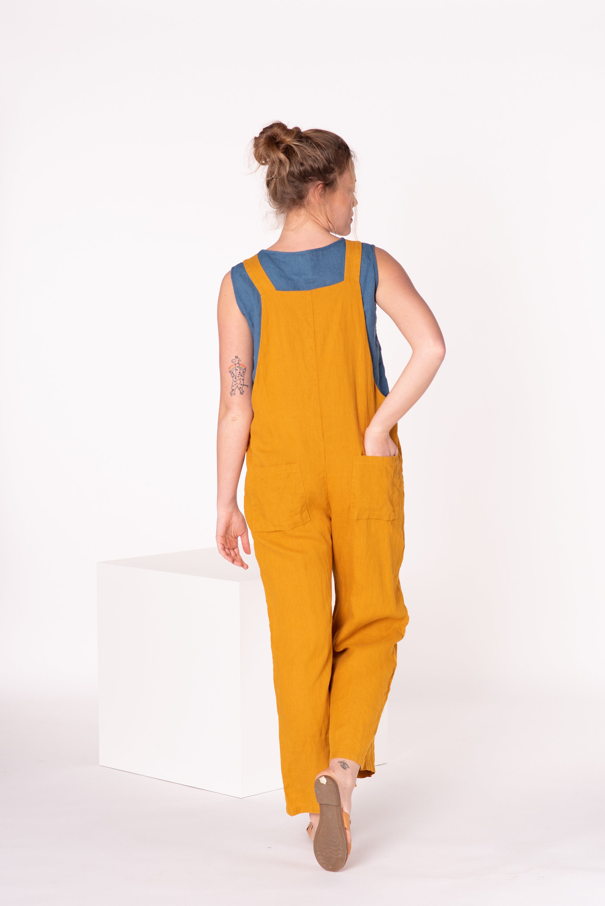 Linen Jumpsuit Dungarees KAIA Linen Romper Linen Overalls Etsy
