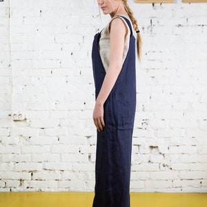 Linen jumpsuit KAIA, linen overall, summer jumpsuit, loose linen jumpsuit image 4