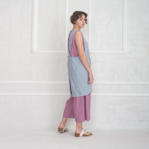 Linen apron dress / Linen cross back apron / Aprons with pockets image 4