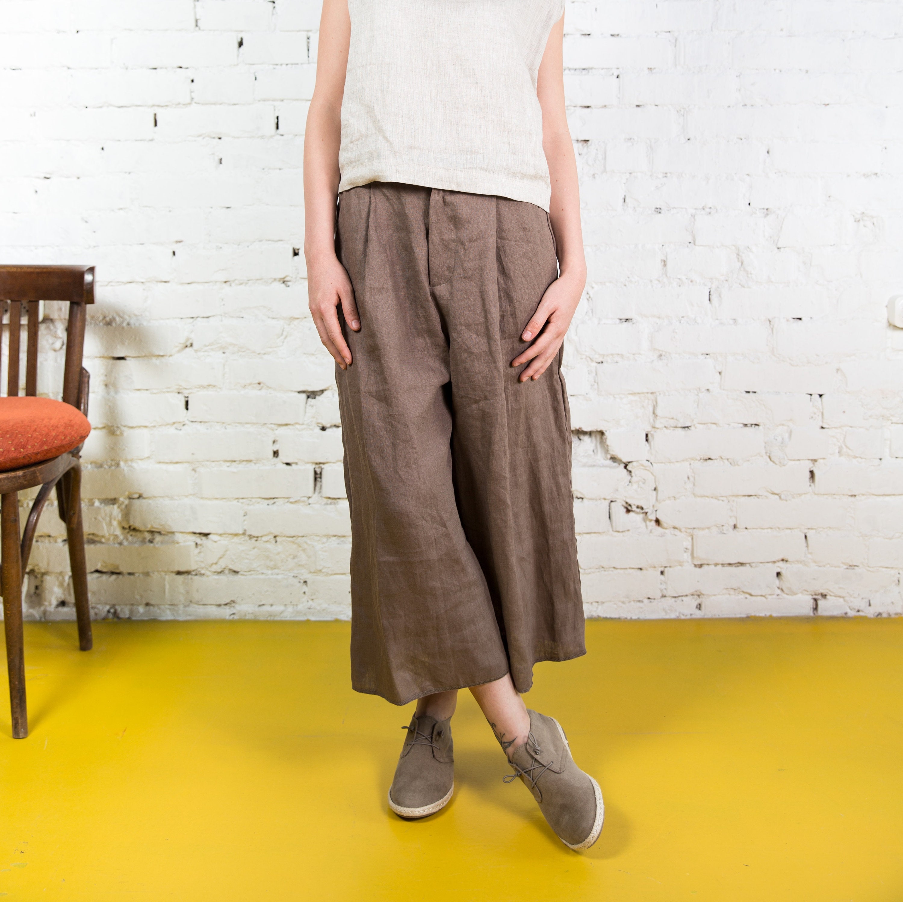 Soft Linen High Waist Pants KARA 