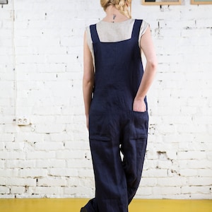 Linen jumpsuit KAIA, linen overall, summer jumpsuit, loose linen jumpsuit image 3