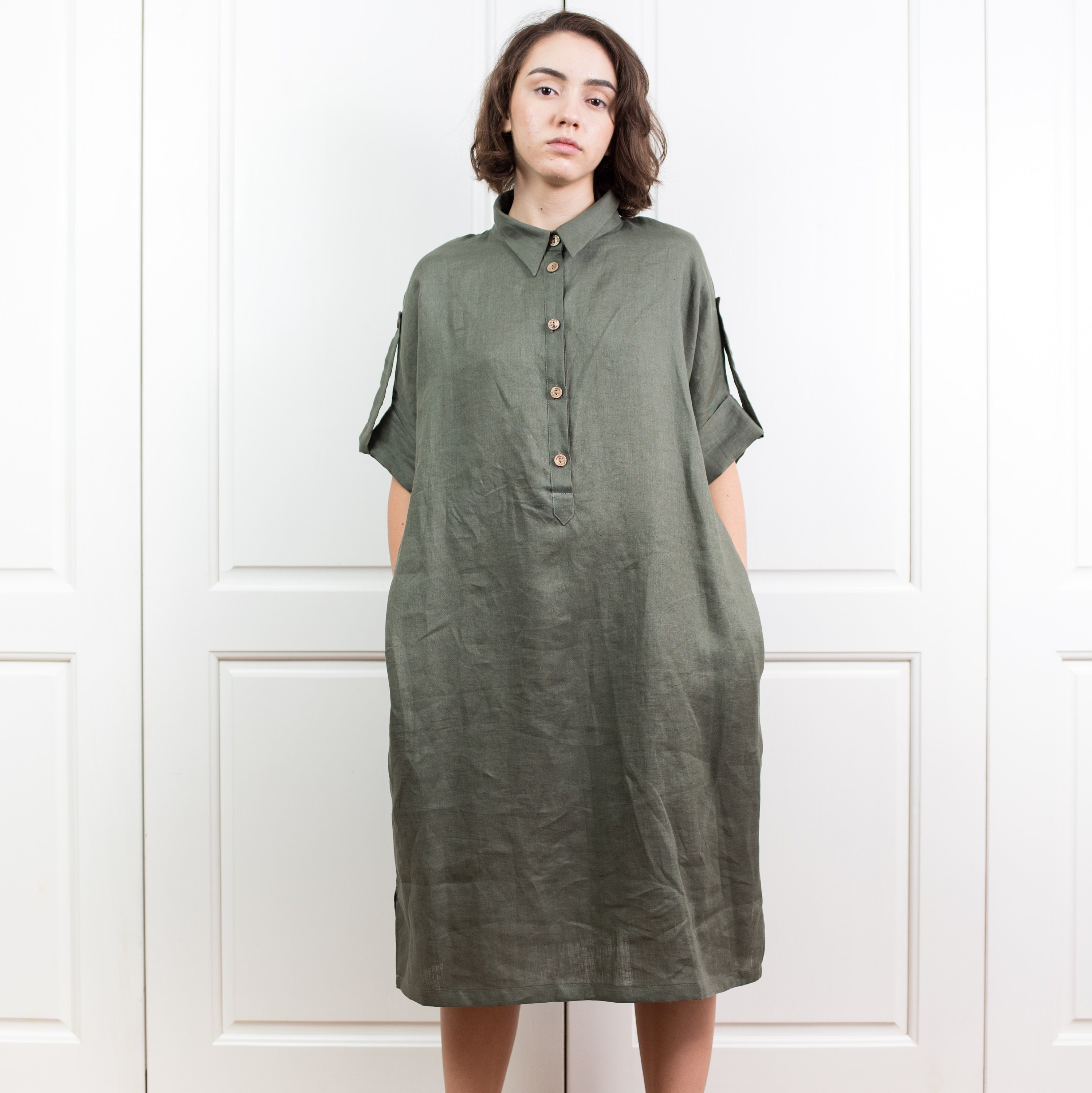 Oversize Linen Dress / Linen Women Dress / Shirt Dress Etsy
