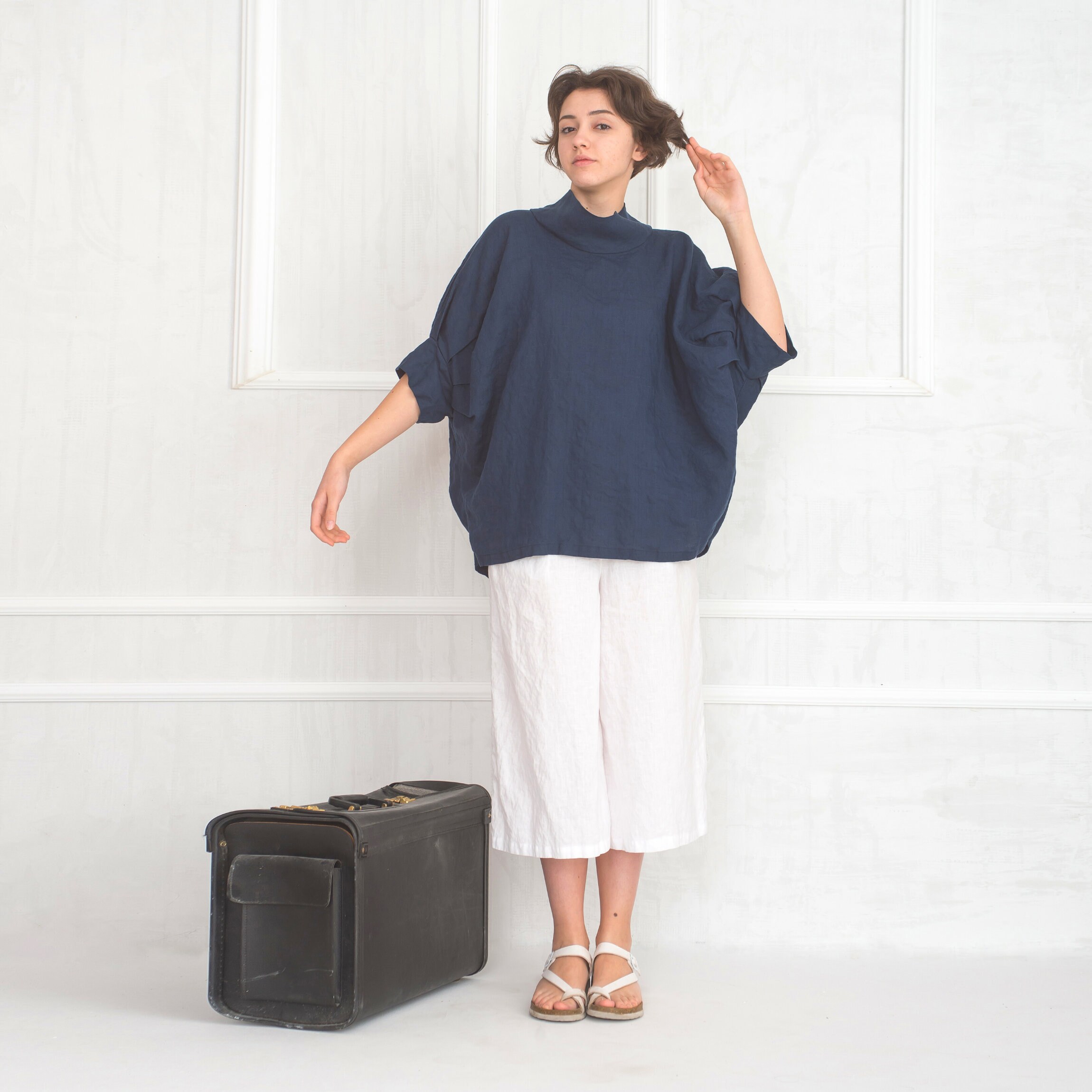 Oversized Linen Tunic Top FIONA / Linen 