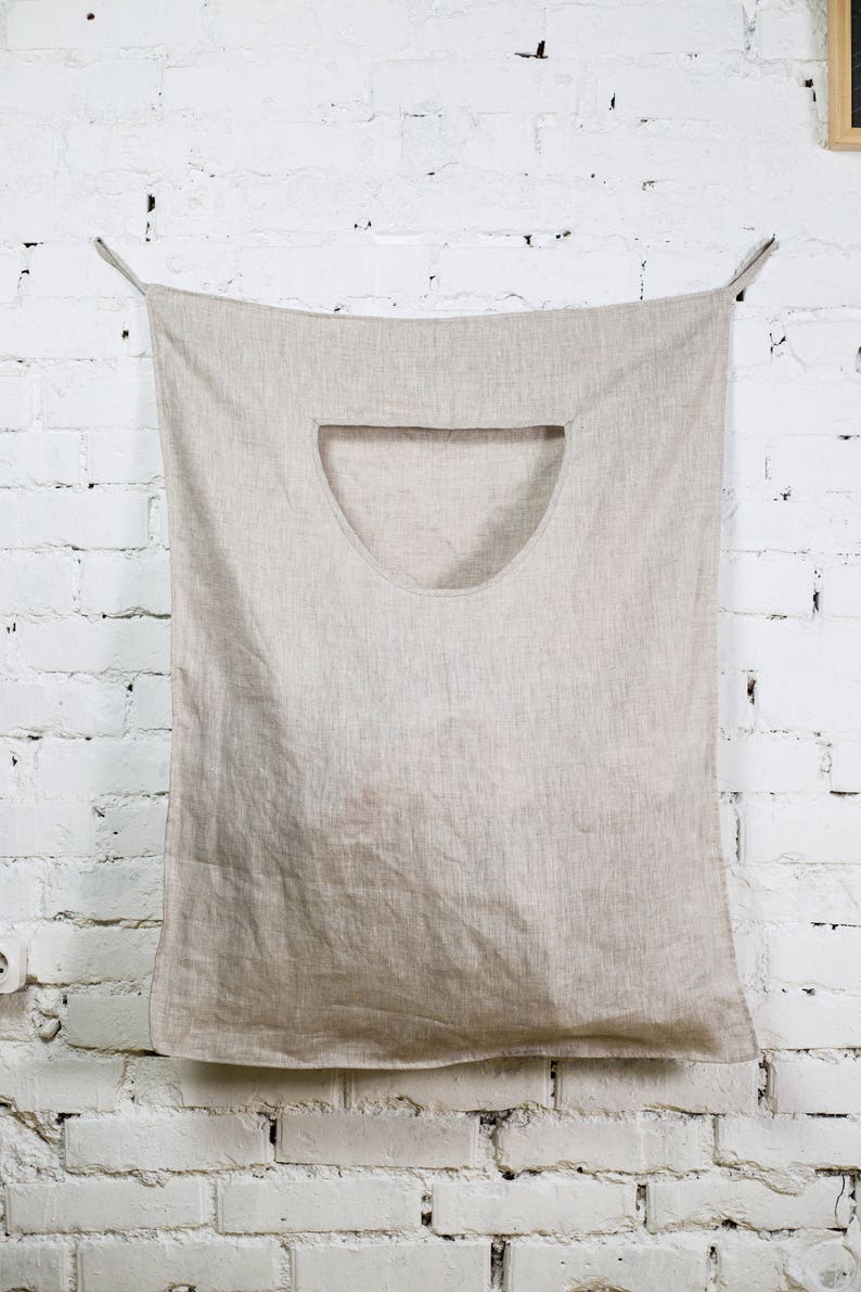 linen laundry bag large linen bag LH0009 natural linen storage basket hanging linen bag home linen bag linen laundry Large home bag