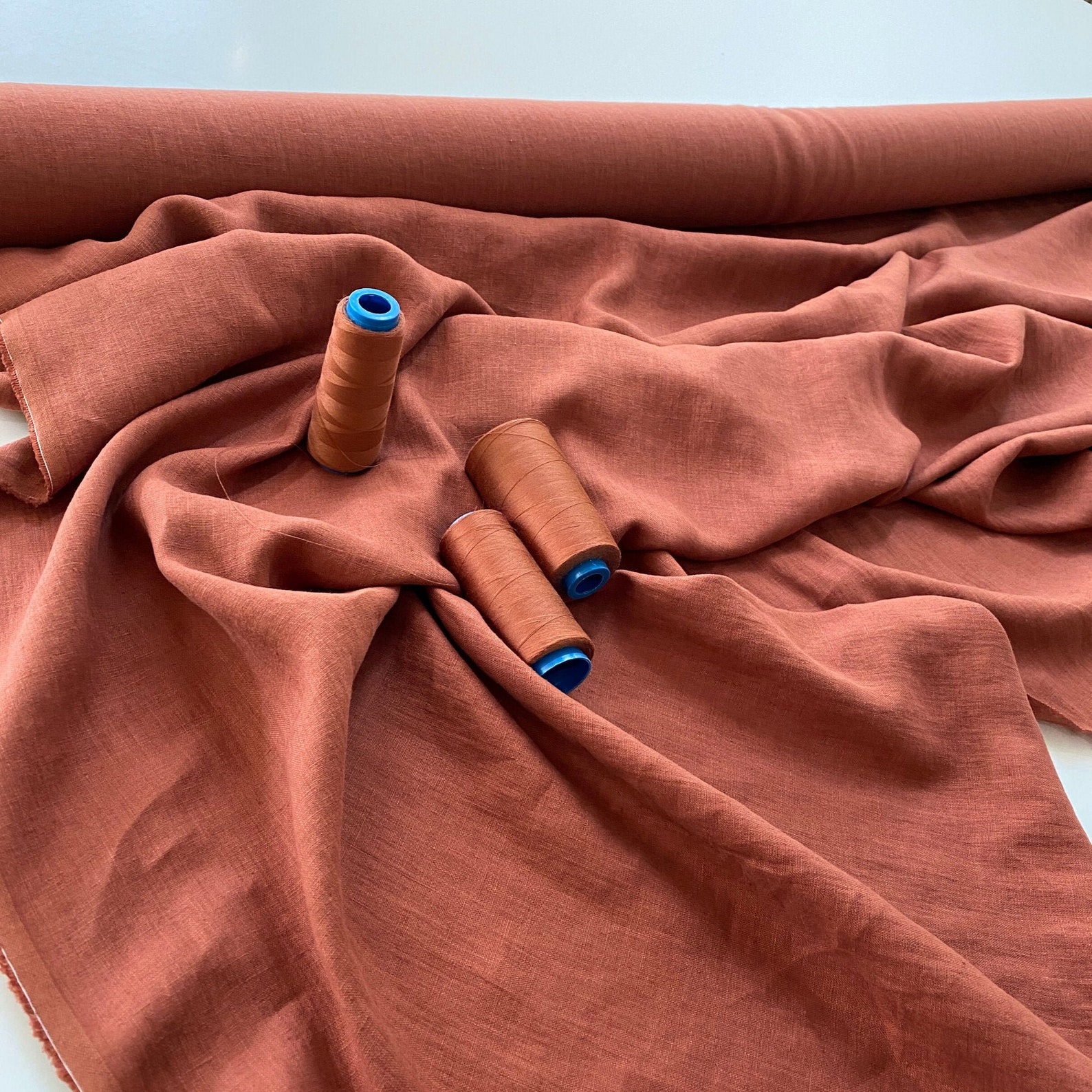 Red Soil Linen Fabric by Yard or Meter / Linen Fabrics / Pure Etsy