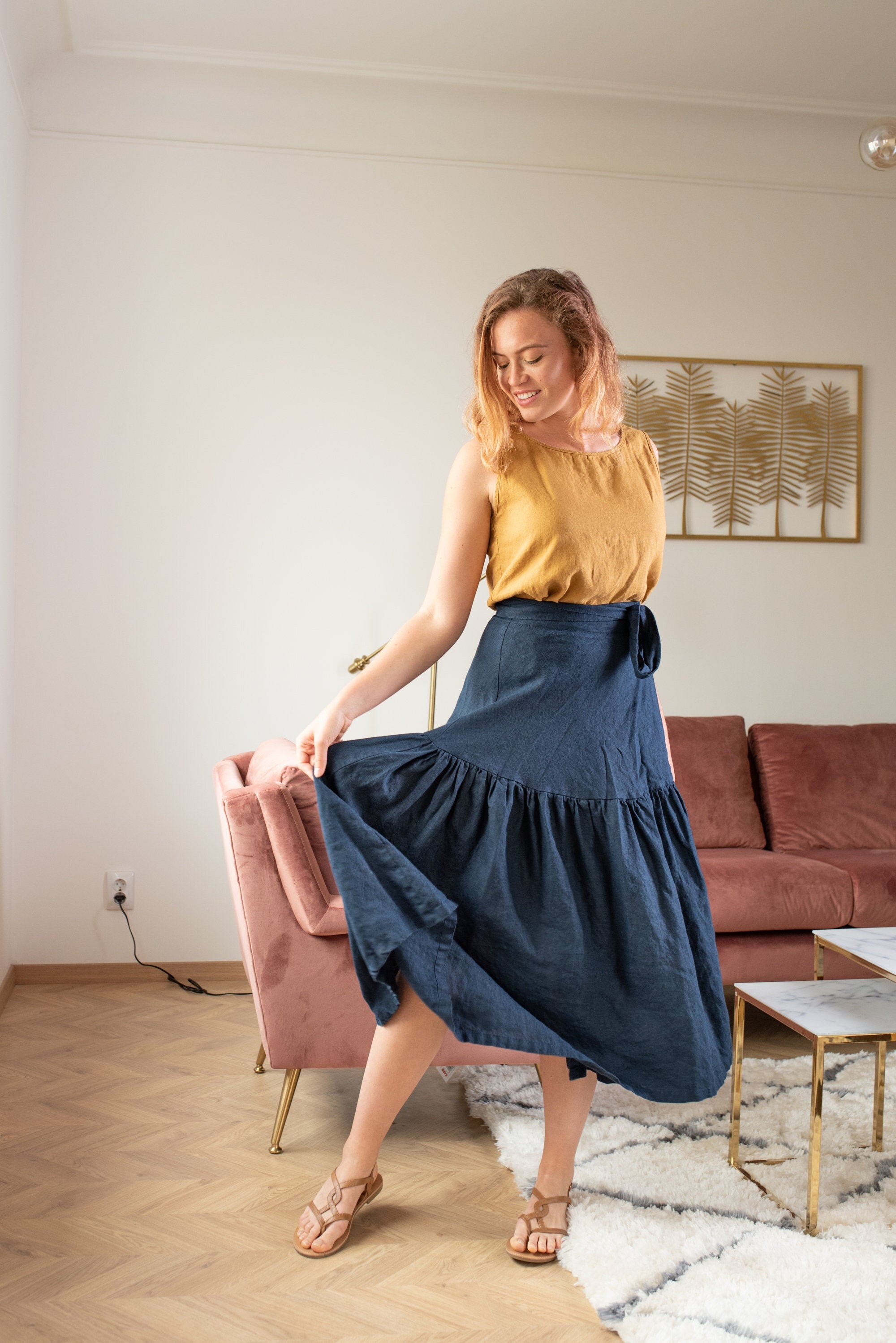 Langer Leinenrock MELODY / Leinenrock für Frauen / Plus Size - Etsy.de