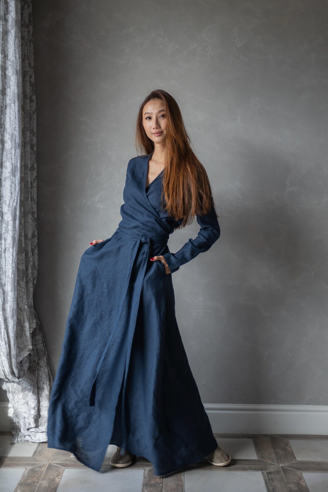 Blue Linen Dress main image 1