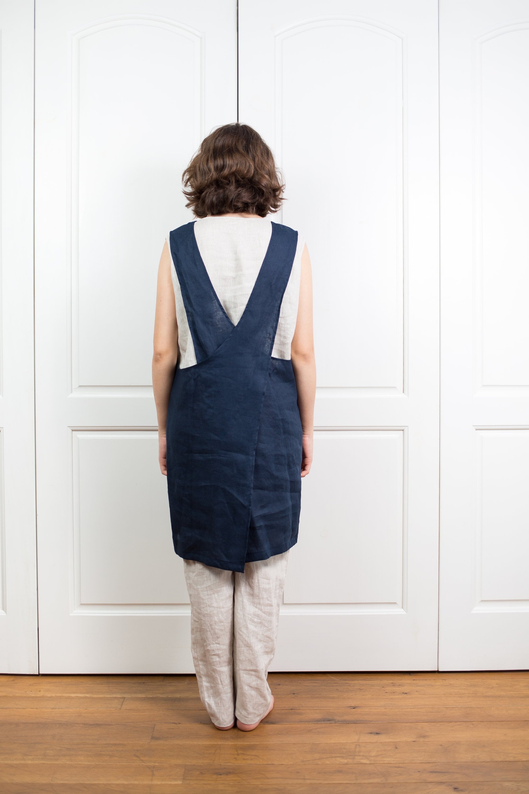 Tablier Japonais, Tablier à Dos Croisé, de Travail, Robe Pinafore