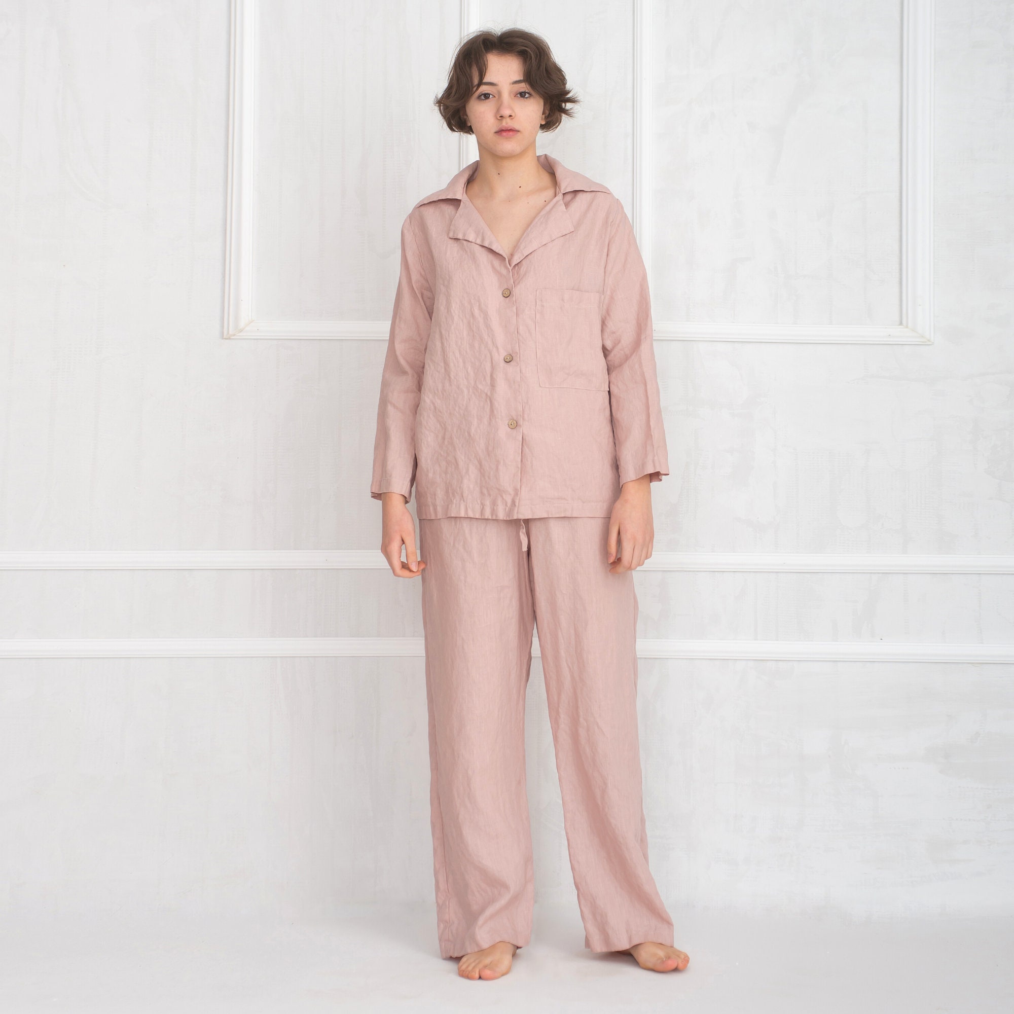 Linen Pyjamas / Linen Sleepwear / Women Pajama Set - Etsy