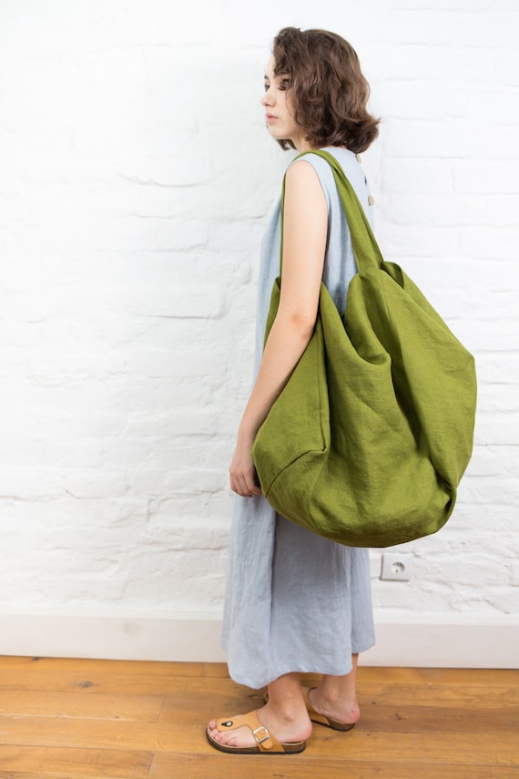 linen beach bag