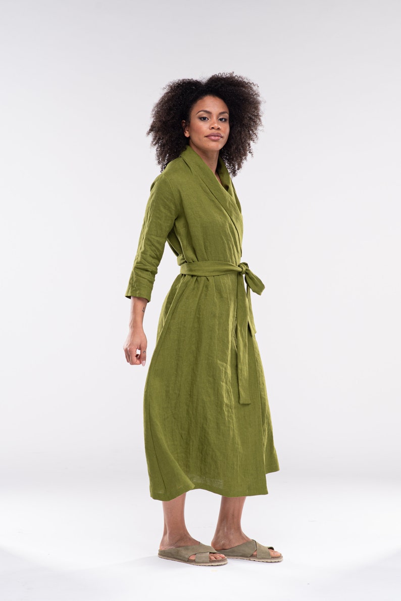 Linen Wrap Dress Long Linen Dress Women Linen Dress NORA Etsy