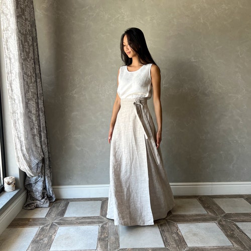 Buy Wrap Linen Skirt Maxi Skirt With Pockets Bohemian Long Linen Skirt Linen African Wrap Skirt High Waist Skirt Plus Size Skirt DOROTHY Online in India Etsy