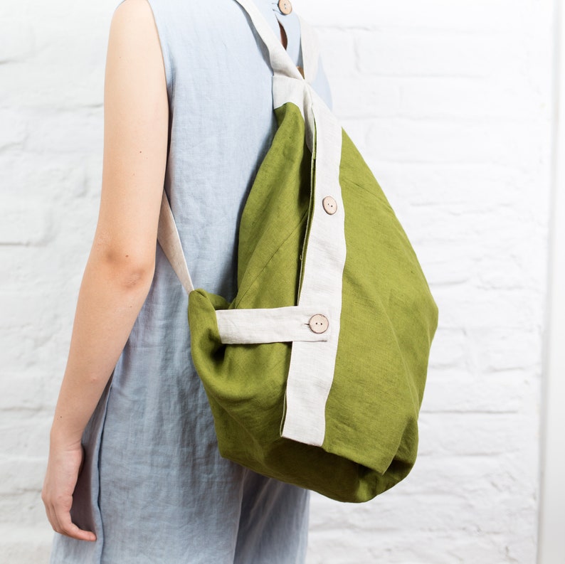 Tote bag vegan backpack Linen shopping bag Linen beach tote bag grocery bags
