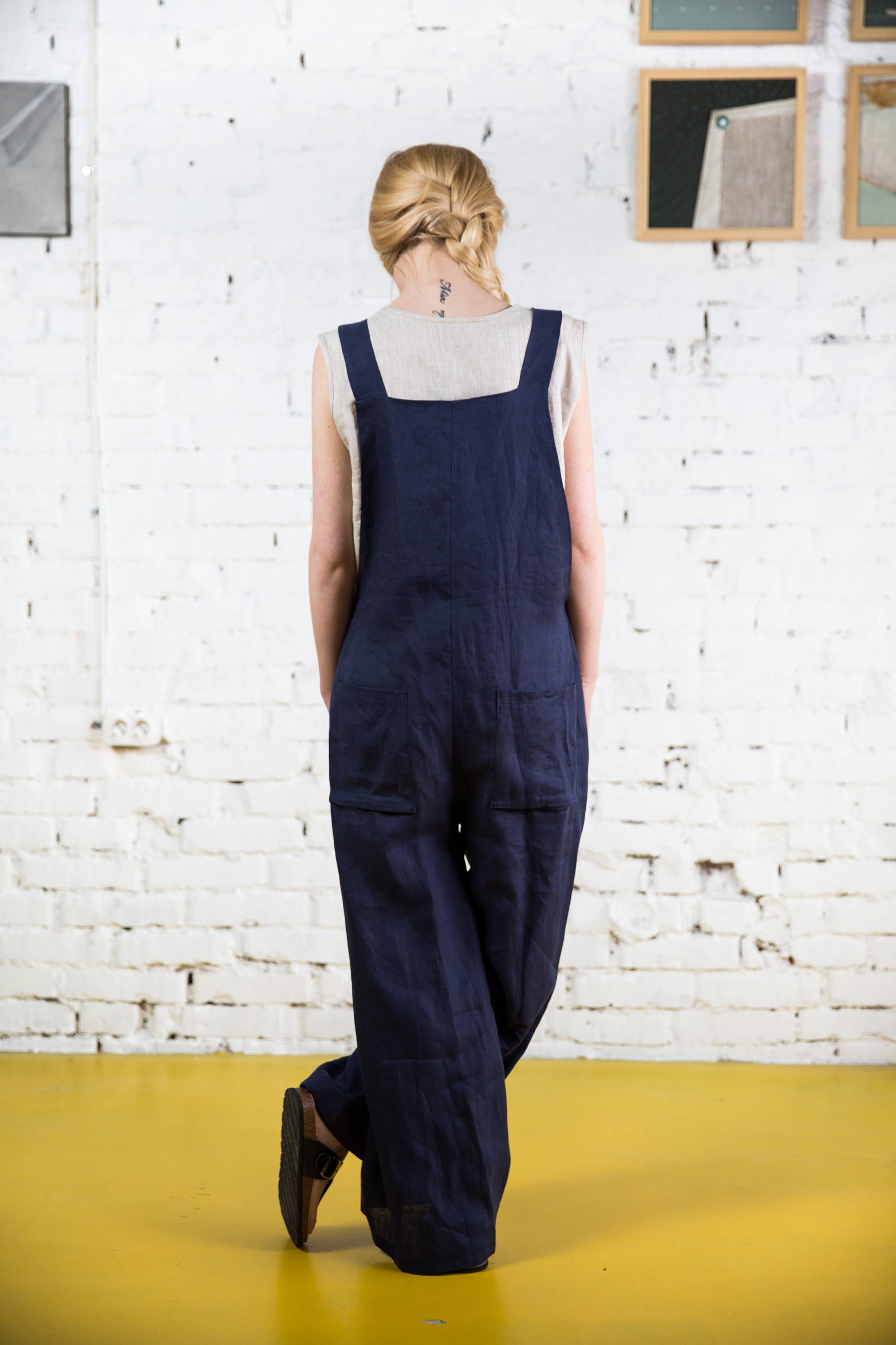 Linen Loose Jumpsuit Jumpsuit Romper Harem Jumpsuit Drop Etsy
