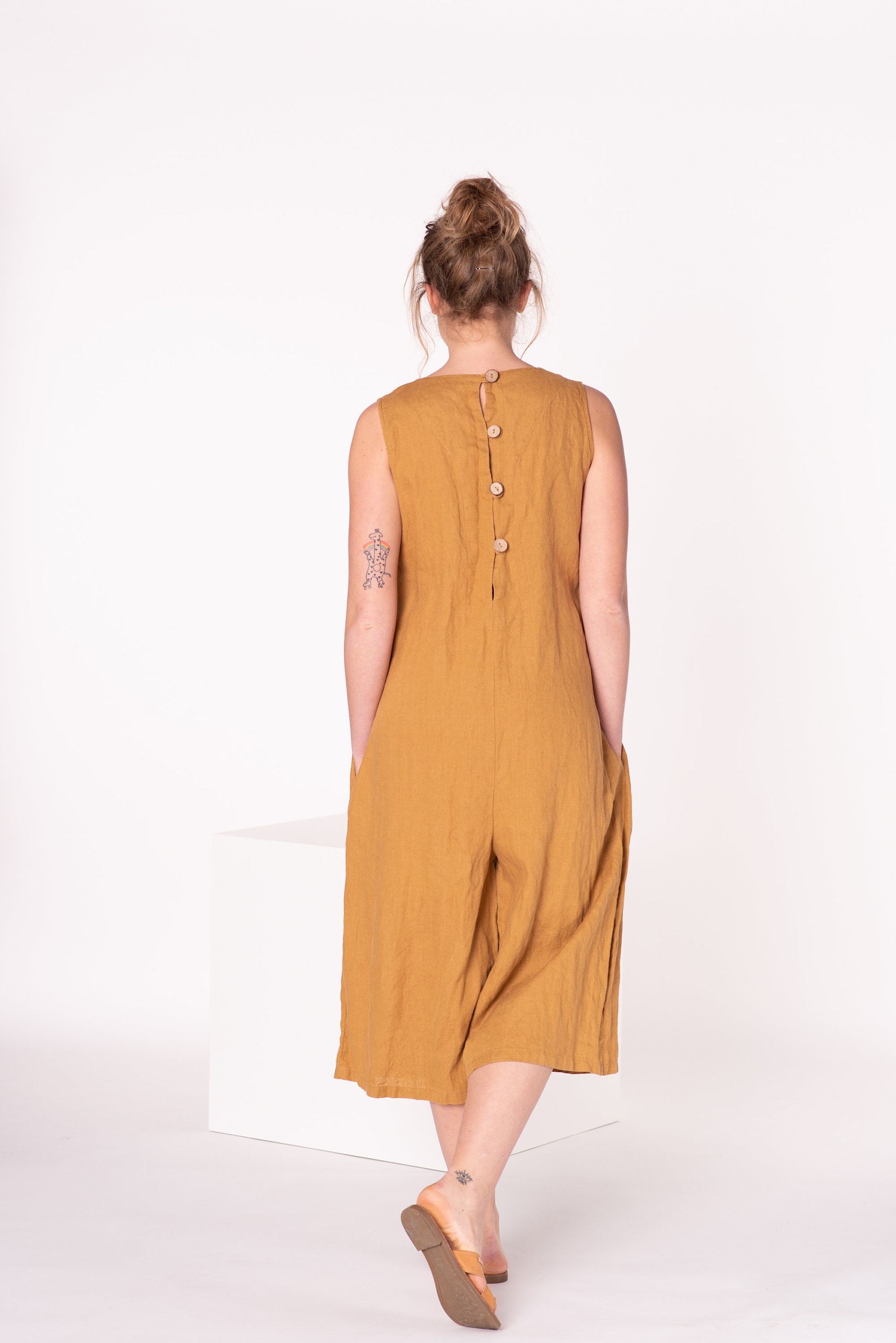 Ready to ship Linen Boho Jumpsuit JANE / Wide Leg Jumpsuit Etsy