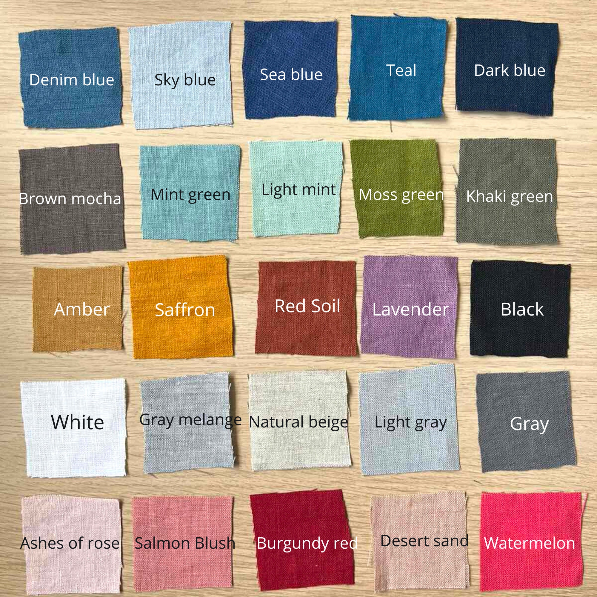 Aida OR Evenweave OR Linen Fabric Color Chart 