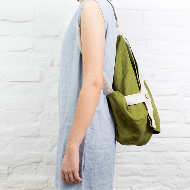 Tote bag vegan backpack Linen shopping bag Linen beach tote bag grocery bags