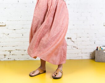 Linnen rok MERIDA, linnen rok zomer, linnen rok lang, linnen rok wit, linnen rok oversized