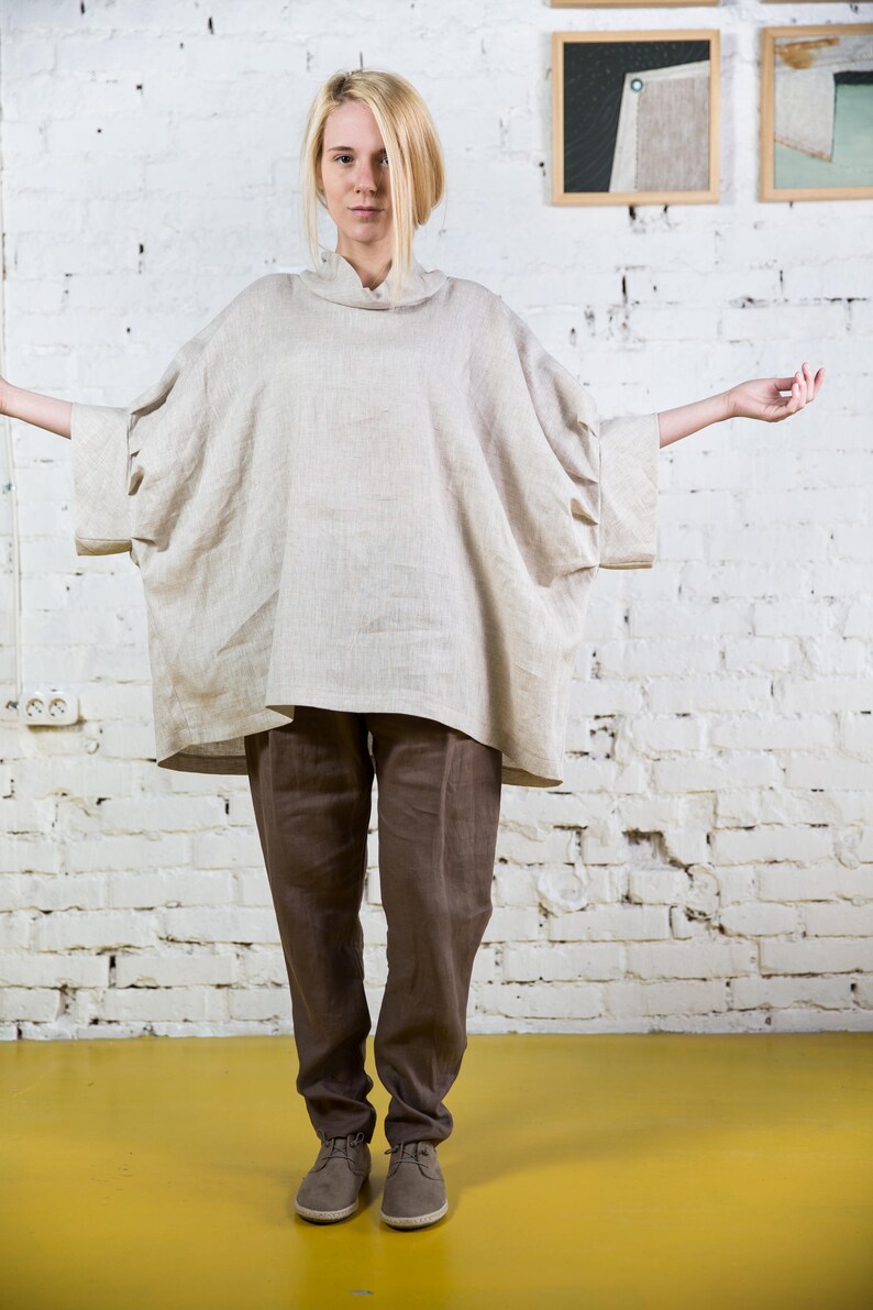 linen tunic oversize linen tunic linen tunic women linen oversize top Linen top sleeves maxi linen tunic large linen tunic