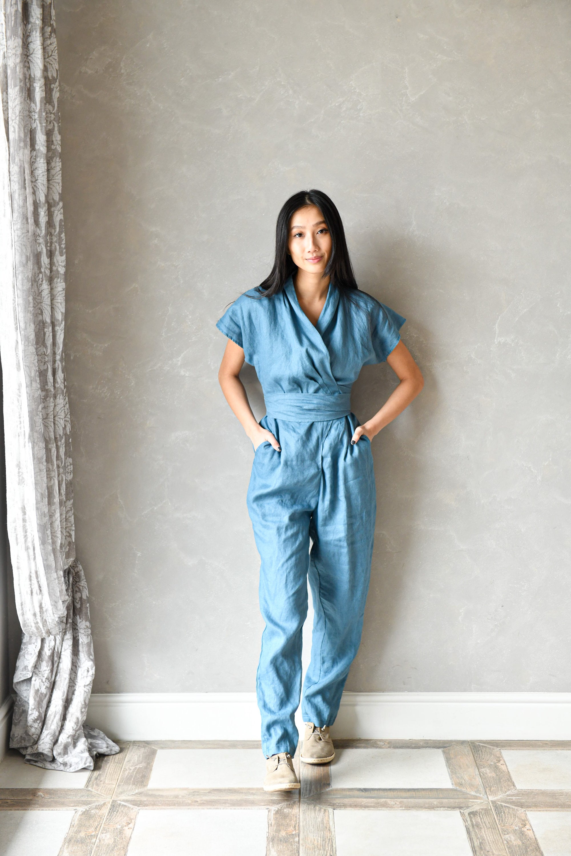 Not perfect linen wrap jumpsuit 2025