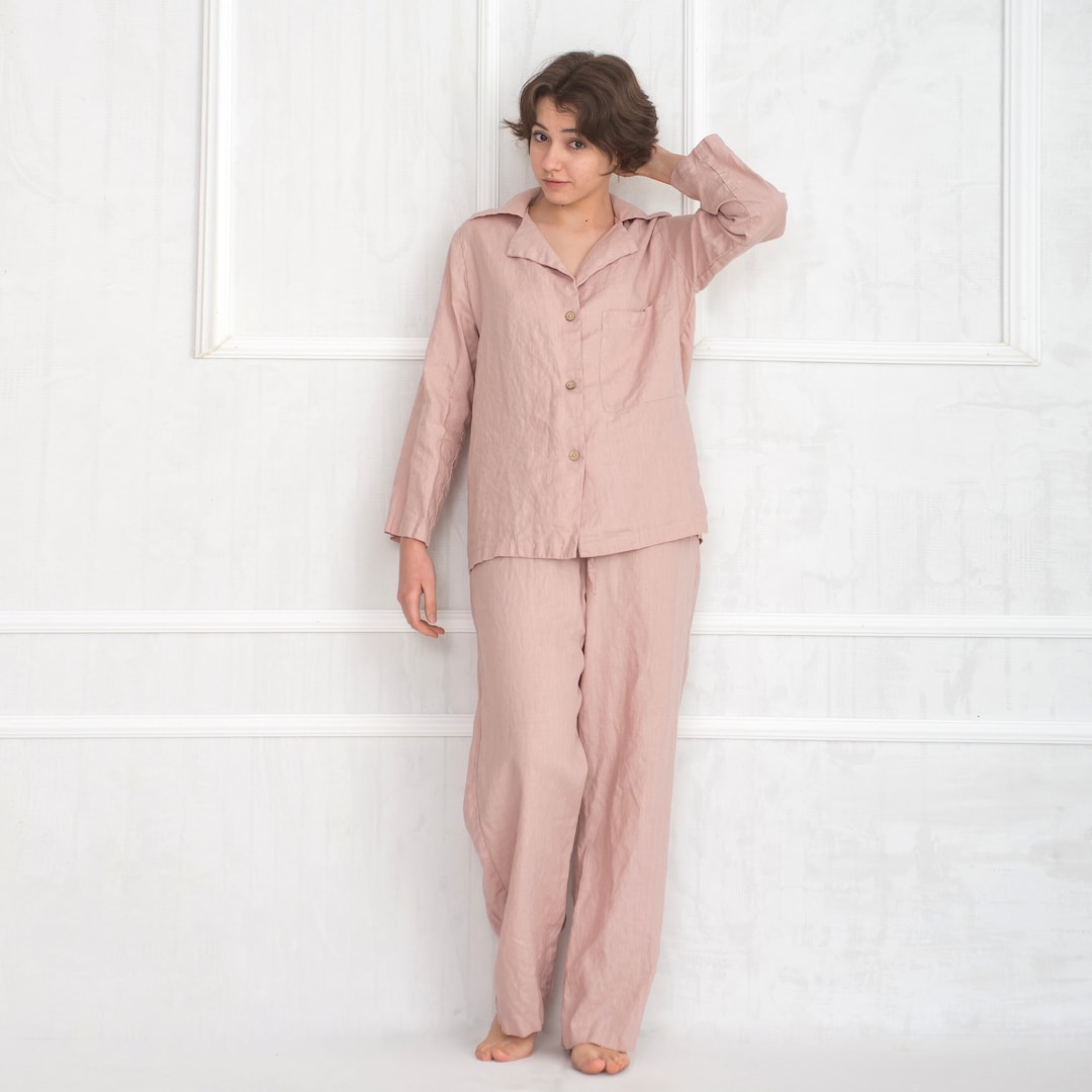 Leinen Pyjamas Leinen Nachtwäsche Frauen Pyjama Set