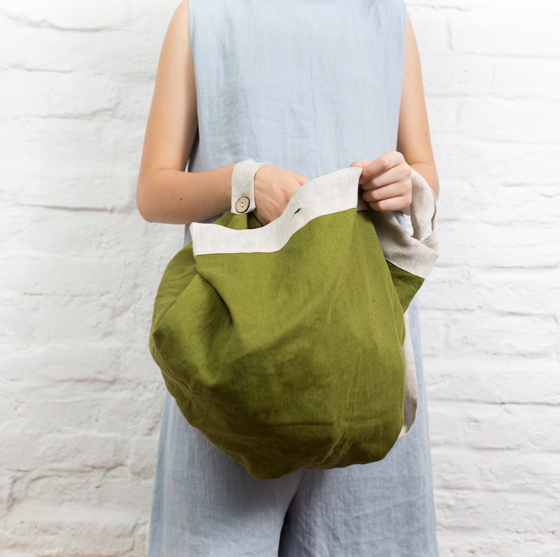 Tote bag vegan backpack Linen shopping bag Linen beach tote bag grocery bags