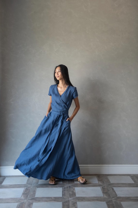 blue dress for baby girl Elisia Wrap Maxi Dress main image 0