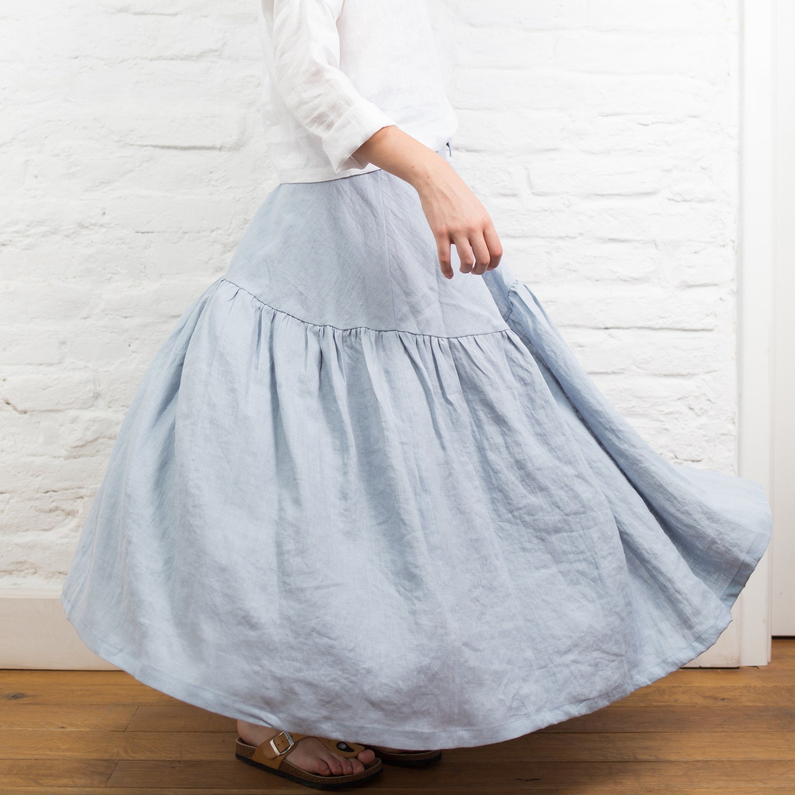 Linen Wrap Skirt MELODY Long Linen Skirt Ruffled Skirt long | Etsy